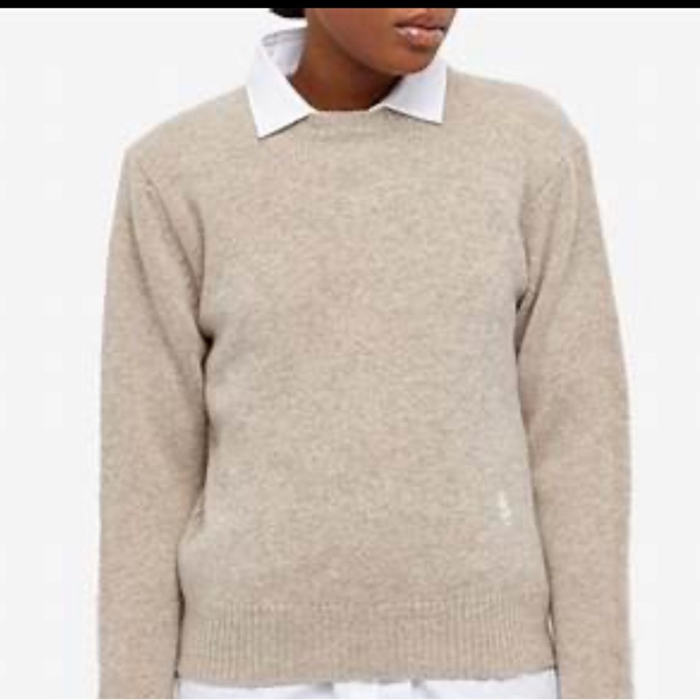 Sporty & Rich wool crewneck sweater heather beige